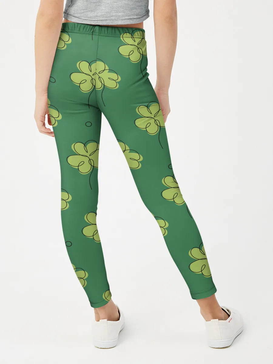 Леггинсы для девочки / Узор на День святого Патрика