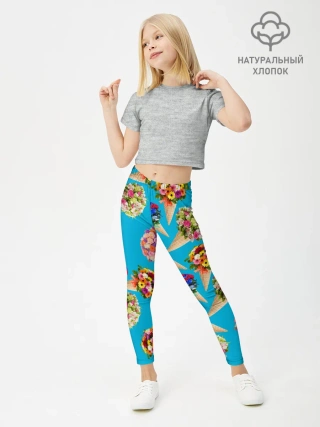 Леггинсы для девочки / Рожок цветов