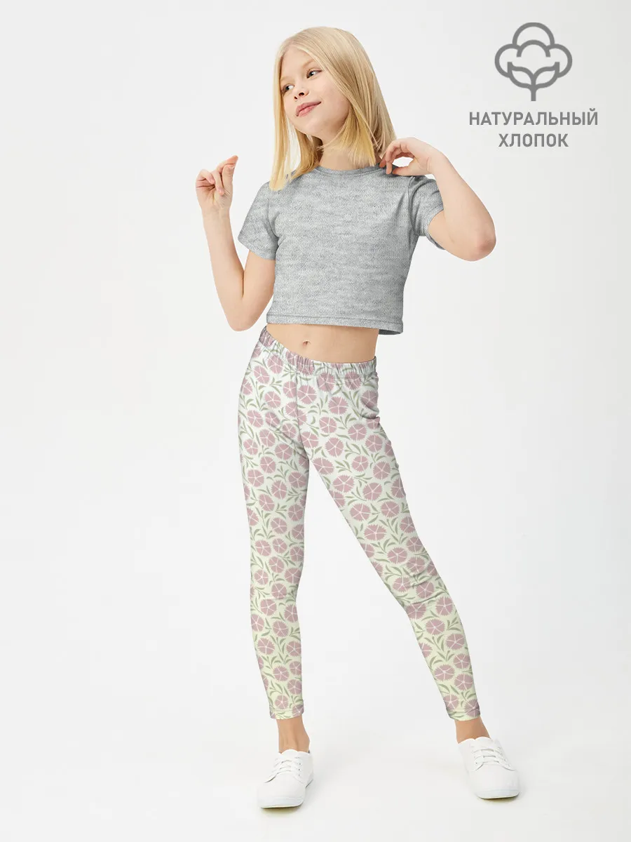 Леггинсы для девочки / узор мелкие цветочки