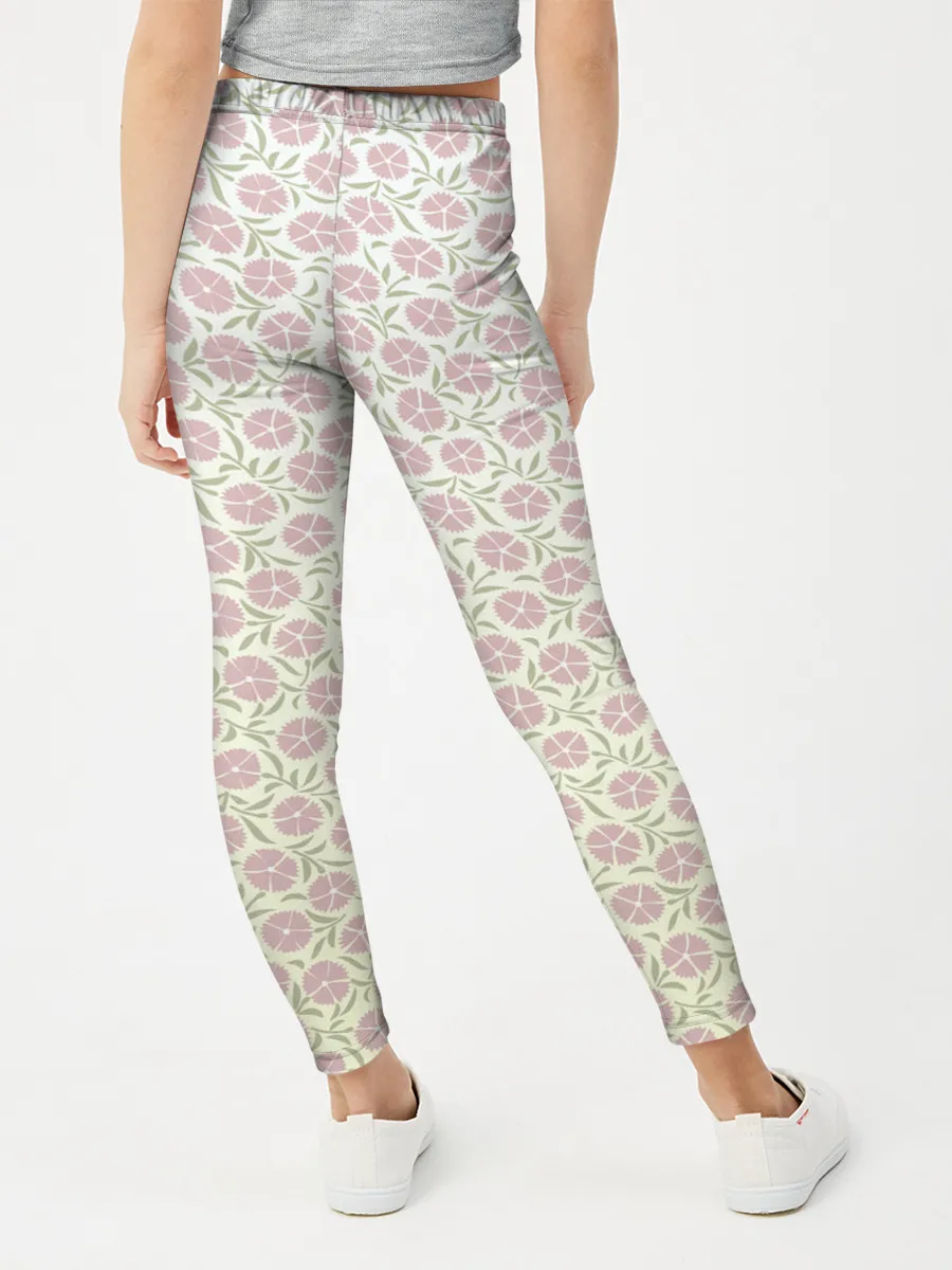 Леггинсы для девочки / узор мелкие цветочки