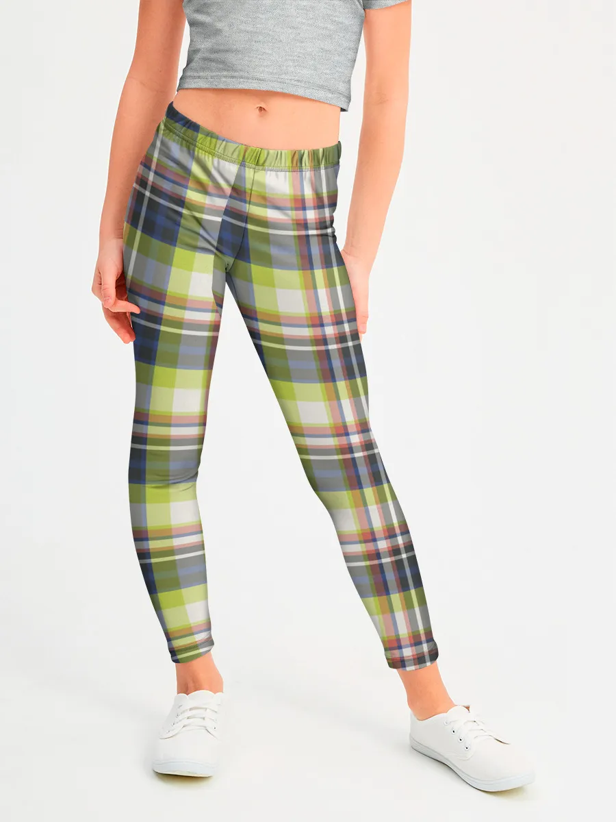 Леггинсы для девочки / Текстура в клетку