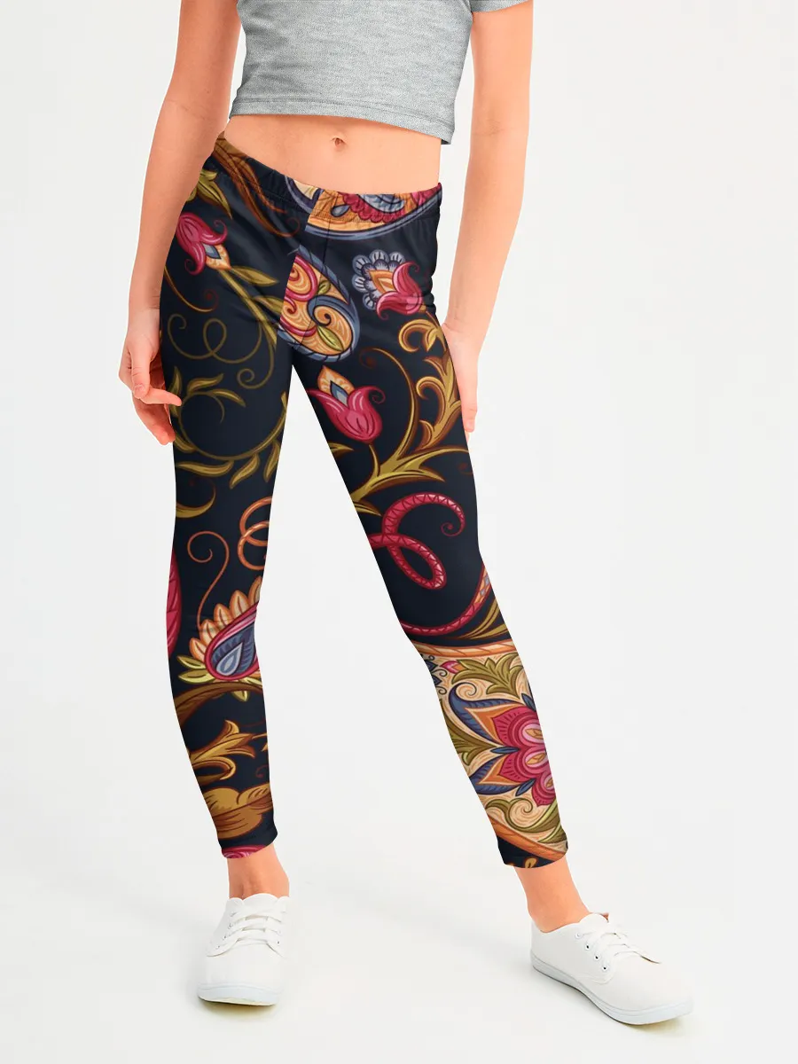 Леггинсы для девочки / РОСПИСЬ ЦВЕТАМИ