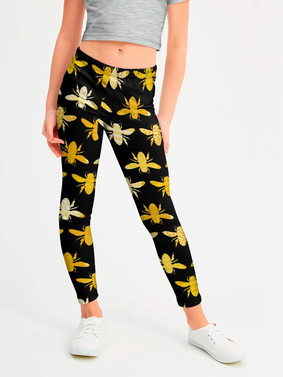 Леггинсы для девочки / Пчелиный Паттерн