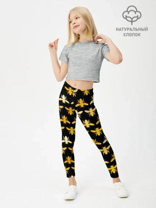 Леггинсы для девочки / Пчелиный Паттерн