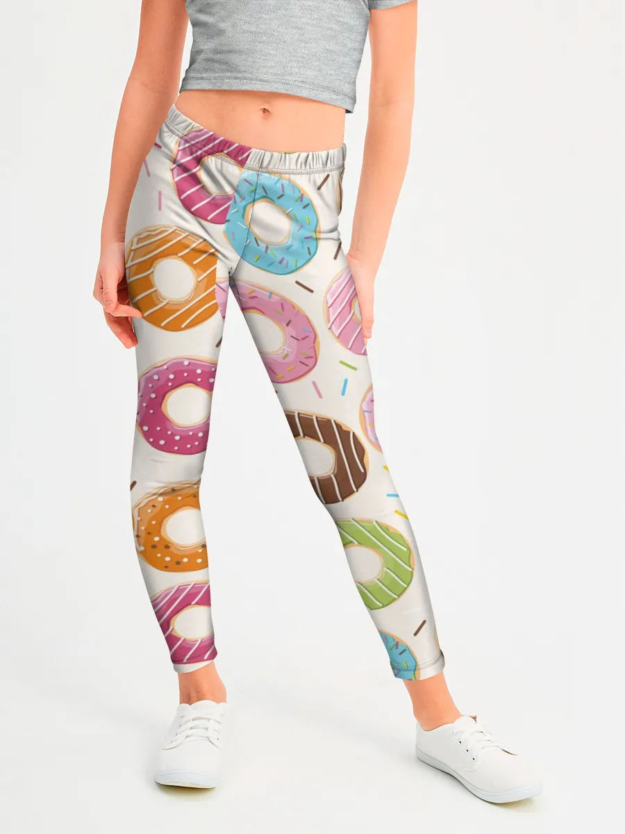 Леггинсы для девочки / Пончики / Donuts