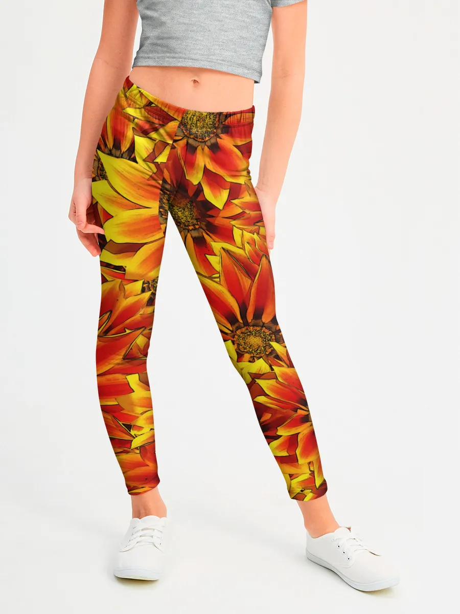 Леггинсы для девочки / ЦВЕТОЧНЫЙ ОРНАМЕНТ