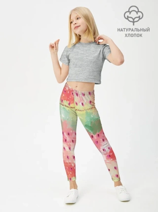 Леггинсы для девочки / Бархатный арбуз