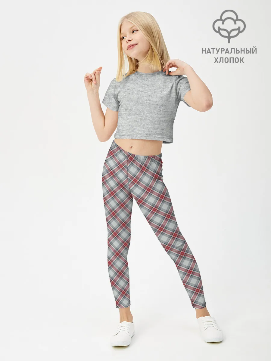Леггинсы для девочки / Текстура в клетку