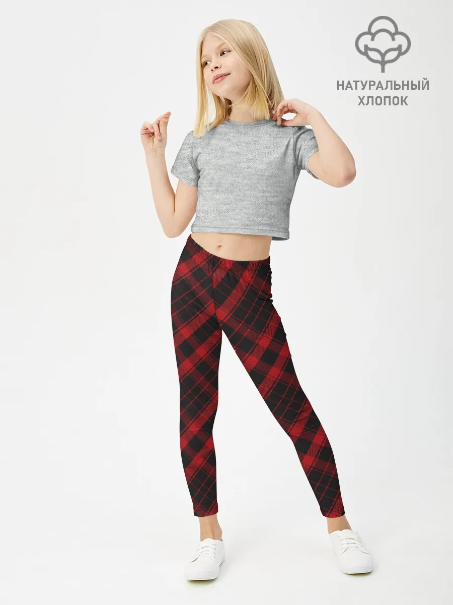 Леггинсы для девочки / Узор в клеточку