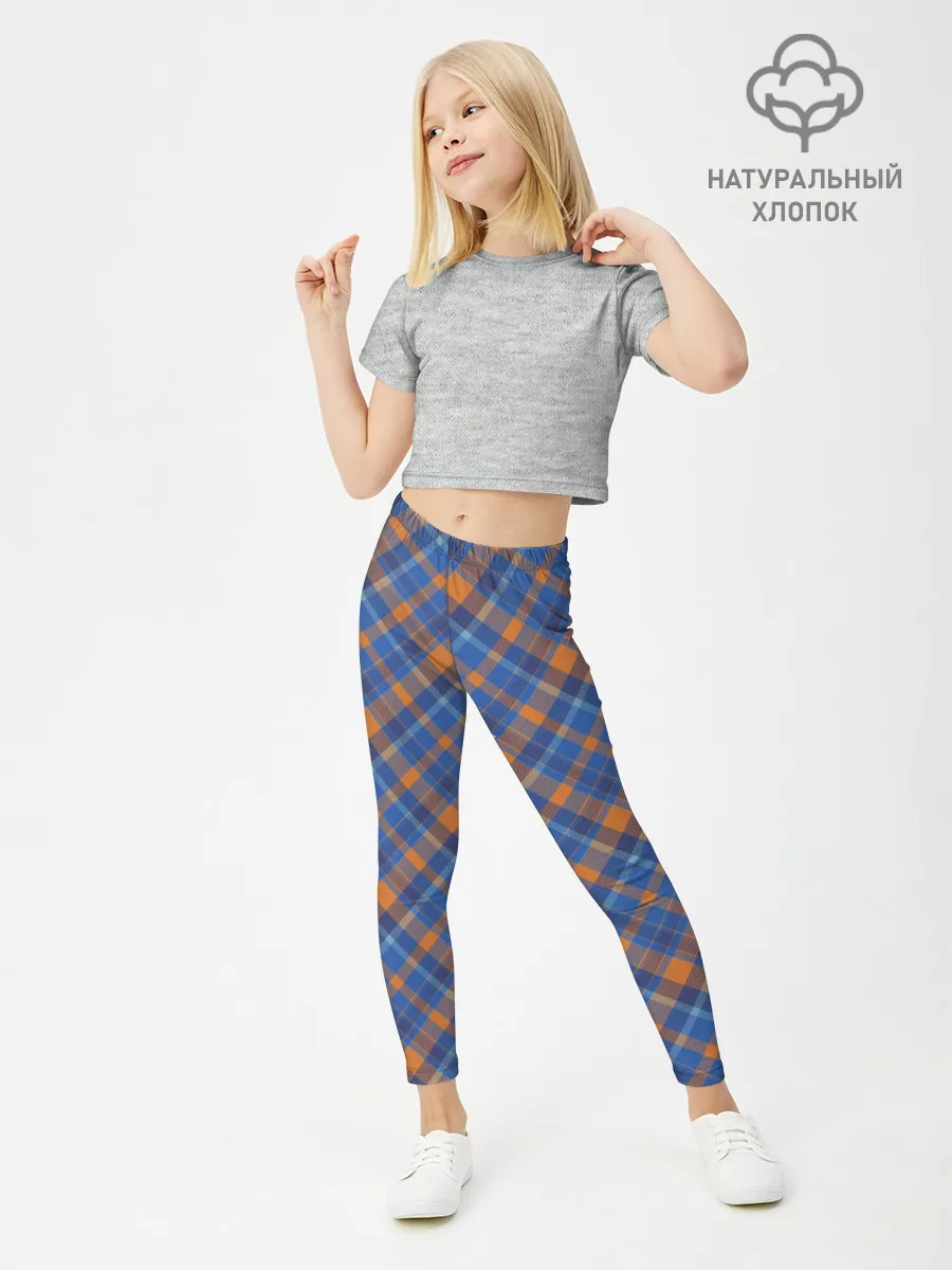 Леггинсы для девочки / Клеточный узор