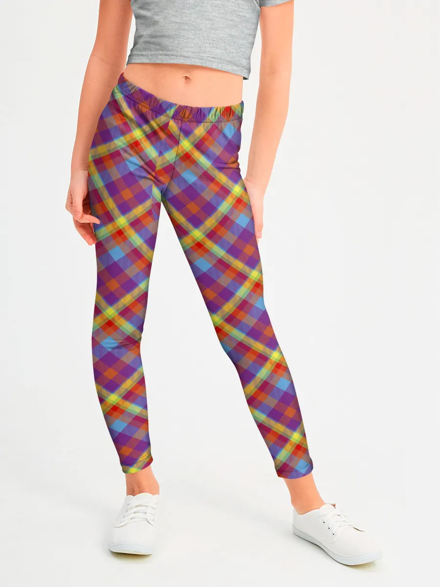 Леггинсы для девочки / Клеточный узор