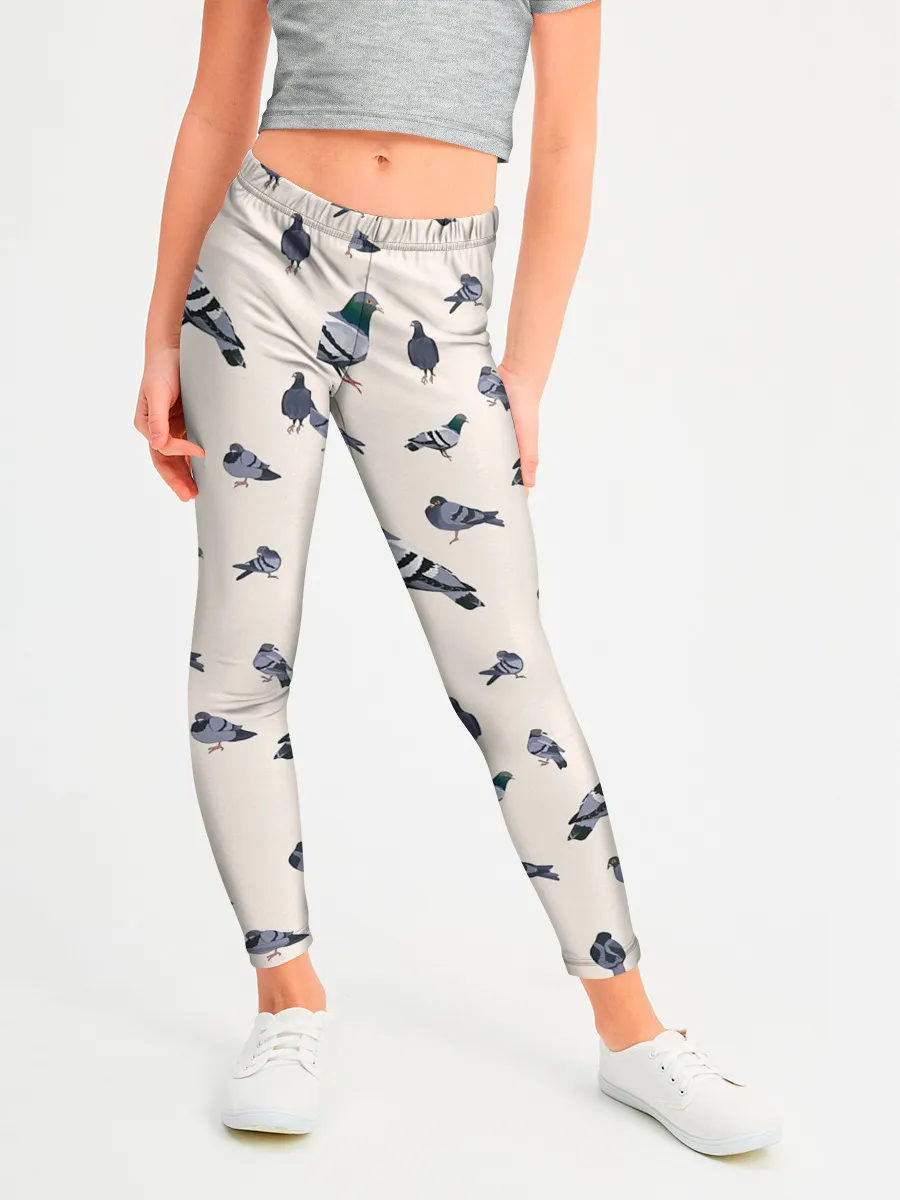 Леггинсы для девочки / Голуби