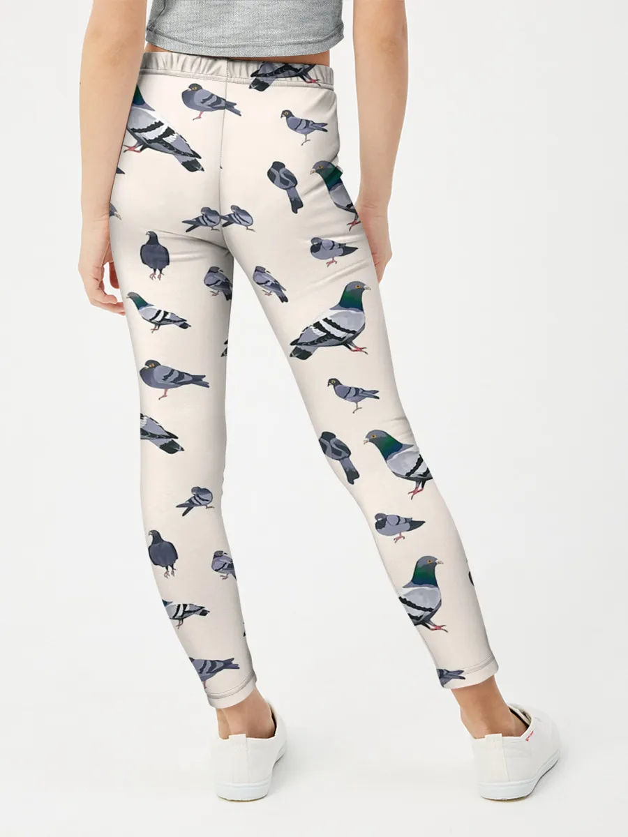 Леггинсы для девочки / Голуби