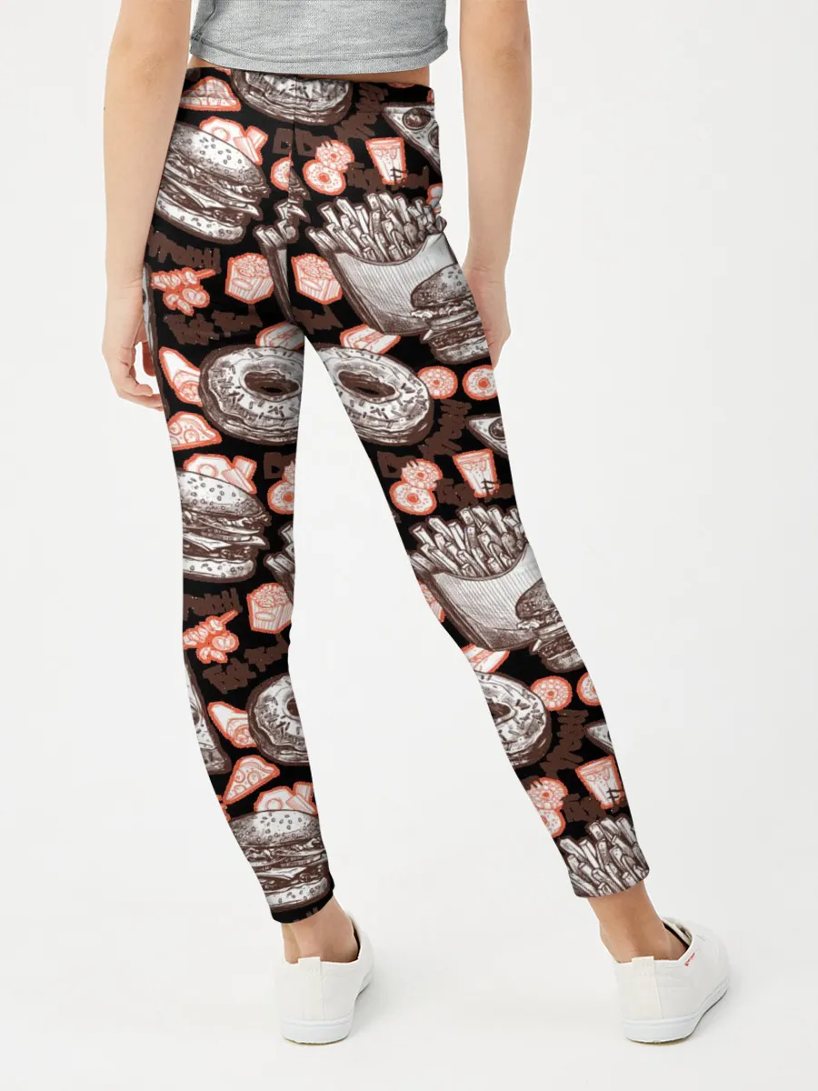 Леггинсы для девочки / Фастфуд / Fast food