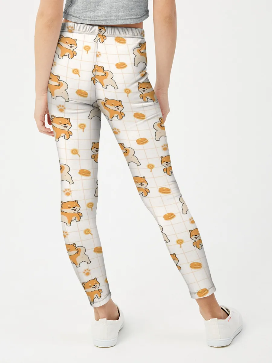 Леггинсы для девочки / Крутая Шиба-Ину