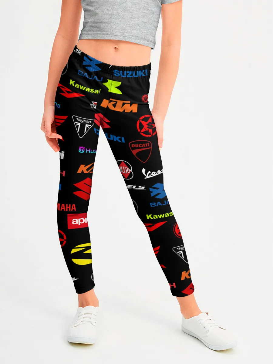 Леггинсы для девочки / Motorcycle pattern | Мото паттерн