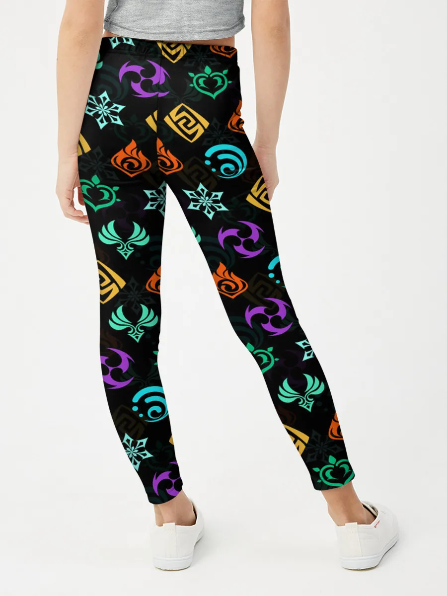 Леггинсы для девочки / GENSHIN IMPACT ЭМБЛЕМЫ / ГЕНШИН ИМПАКТ