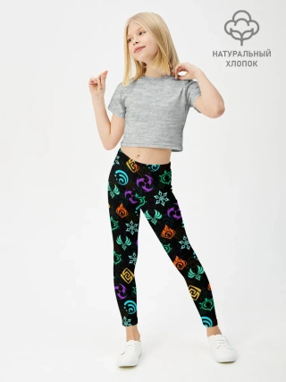 Леггинсы для девочки / GENSHIN IMPACT ЭМБЛЕМЫ / ГЕНШИН ИМПАКТ