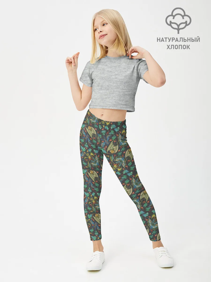 Леггинсы для девочки / Летучие мыши. Охота.