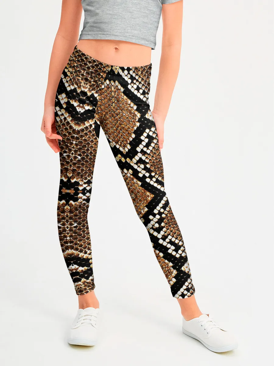 Леггинсы для девочки / Змеиная Кожа