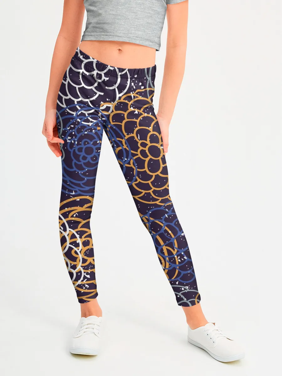 Леггинсы для девочки / текстура японские узоры
