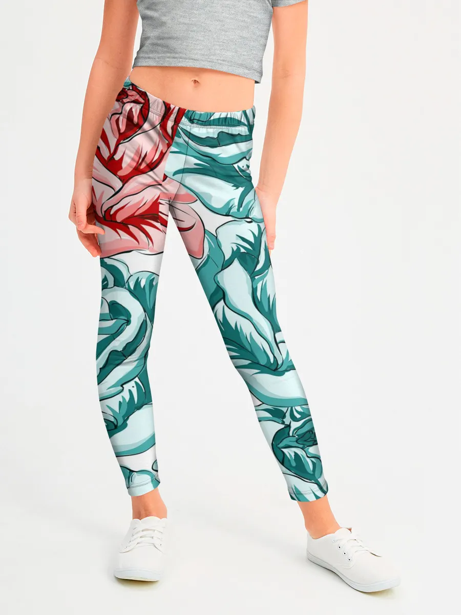 Леггинсы для девочки / Розы