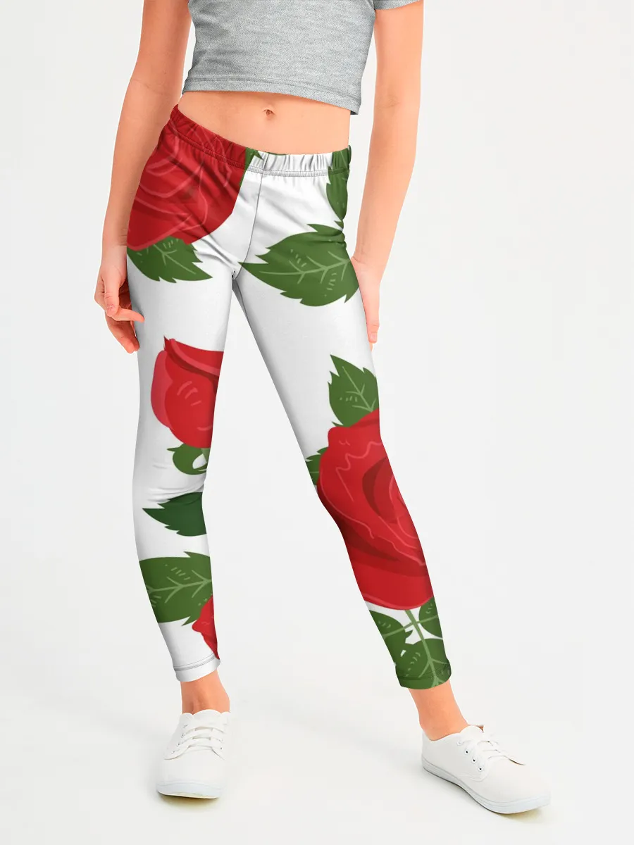 Леггинсы для девочки / Большие розы