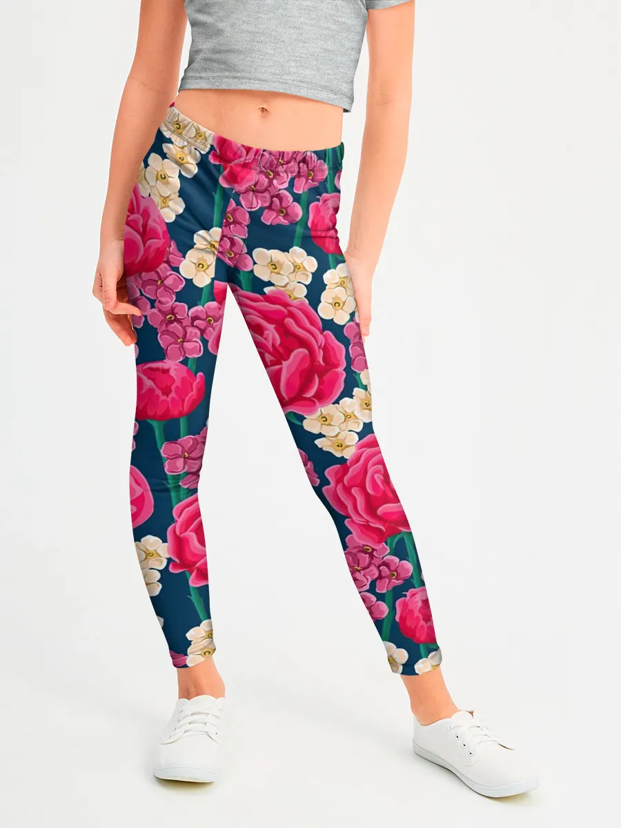 Леггинсы для девочки / Поле роз