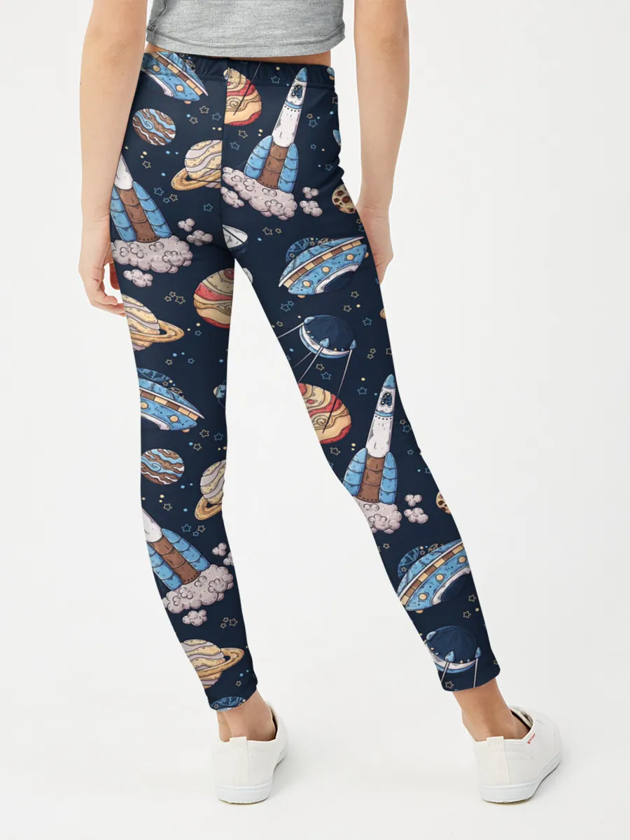 Леггинсы для девочки / Корабли, планеты и спутники