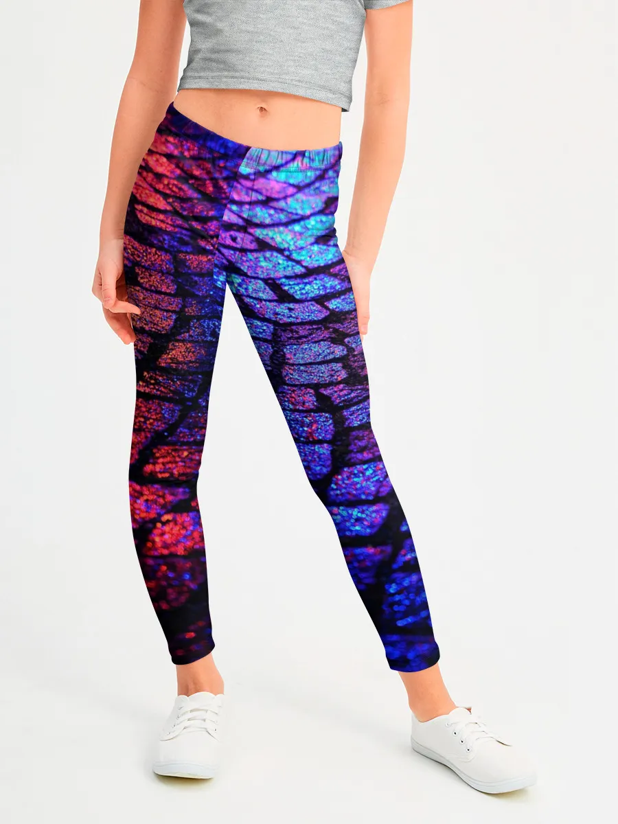 Леггинсы для девочки / Мокрый асфальт