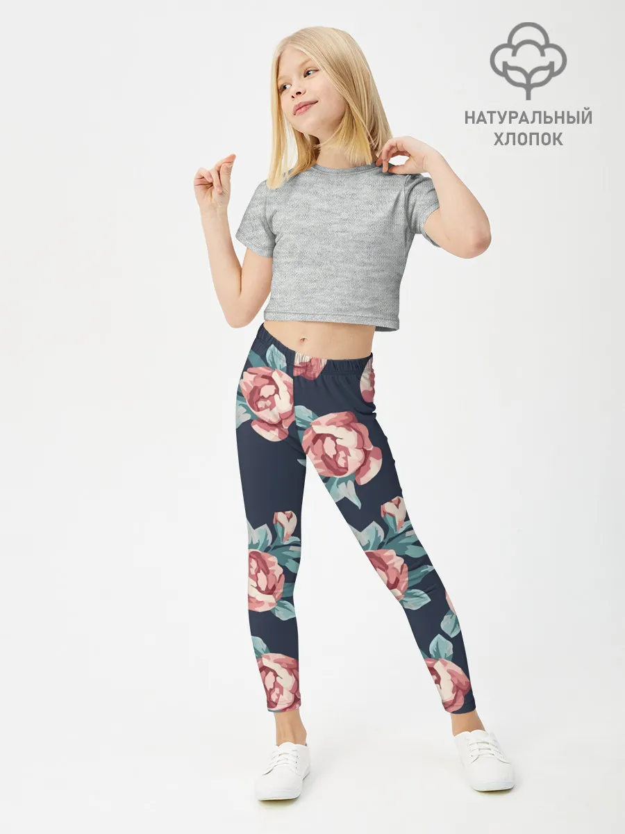 Леггинсы для девочки / Розы