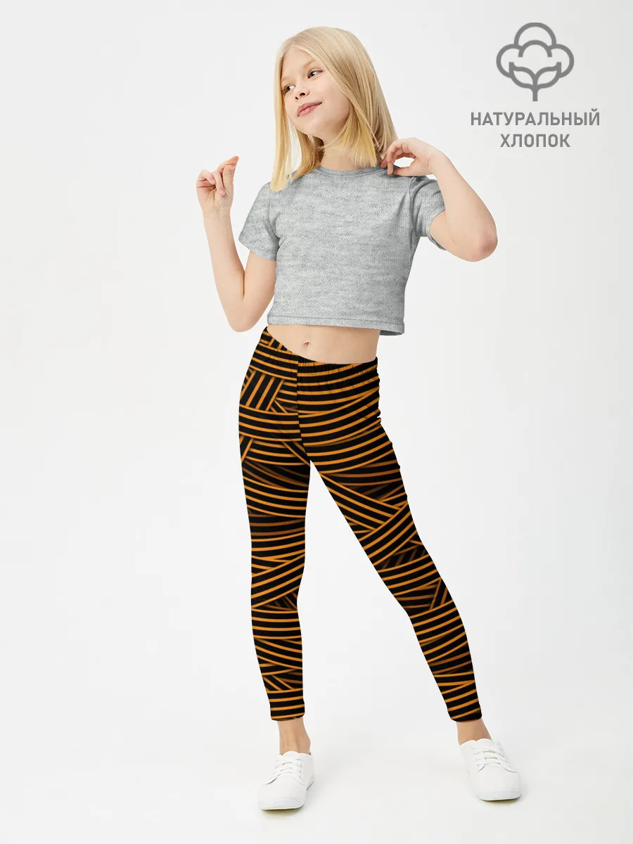 Леггинсы для девочки / ГЕОРГИЕВСКАЯ ЛЕНТА КАМУФЛЯЖ