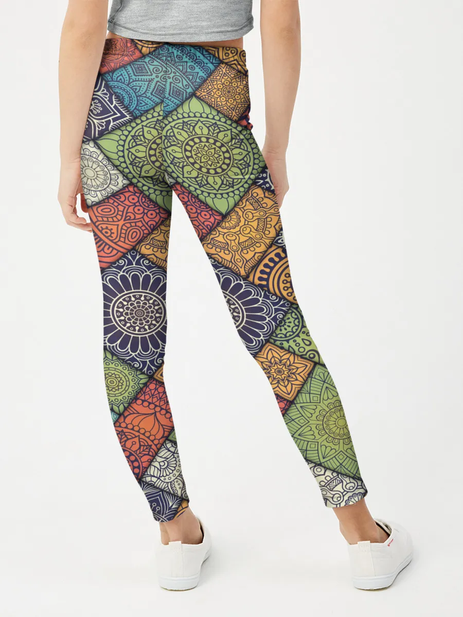 Леггинсы для девочки / ЛОСКУТНАЯ ВЫШИВКА