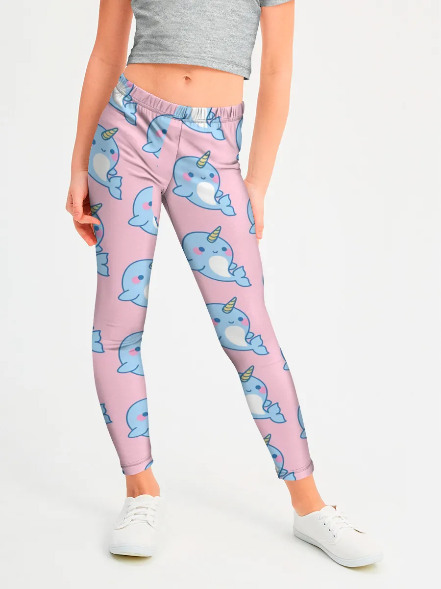 Леггинсы для девочки / Дельфинчики | Единорожки