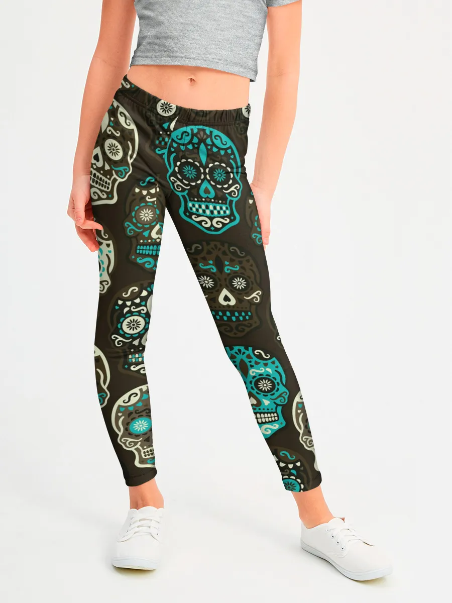 Леггинсы для девочки / Черепа с узорами