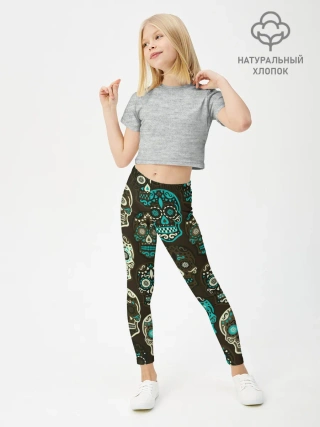 Леггинсы для девочки / Черепа с узорами