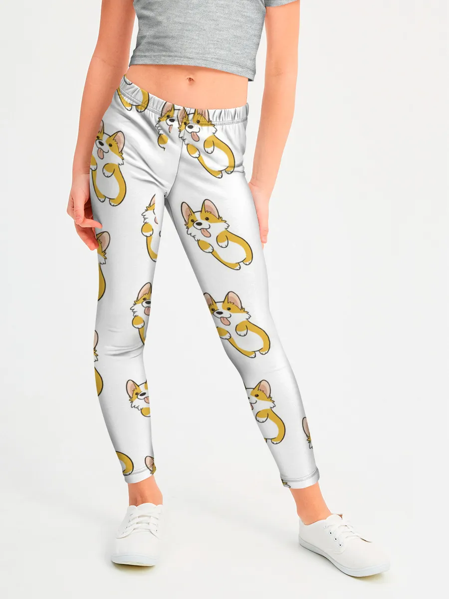 Леггинсы для девочки / Собаки | Корги
