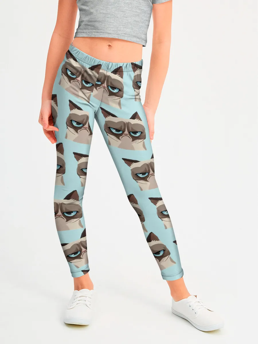 Леггинсы для девочки / Грустный котик