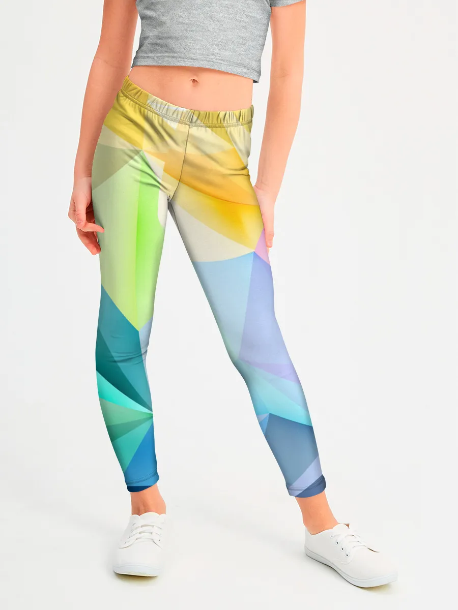 Леггинсы для девочки / Радужная геометрия