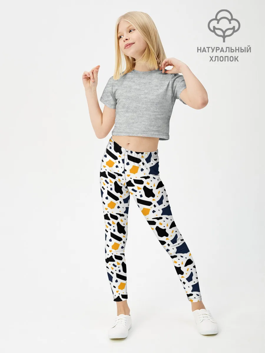 Леггинсы для девочки / Итальянский Узор Терраццо