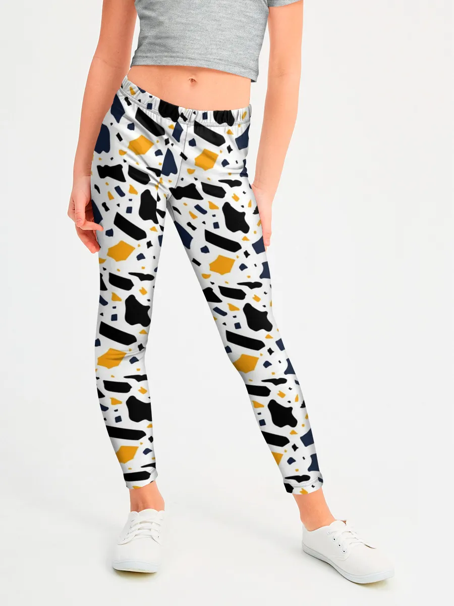 Леггинсы для девочки / Итальянский Узор Терраццо