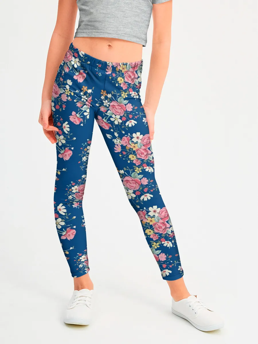 Леггинсы для девочки / Розы и Ромашки