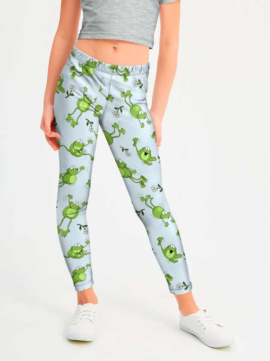 Леггинсы для девочки / Веселые лягушки