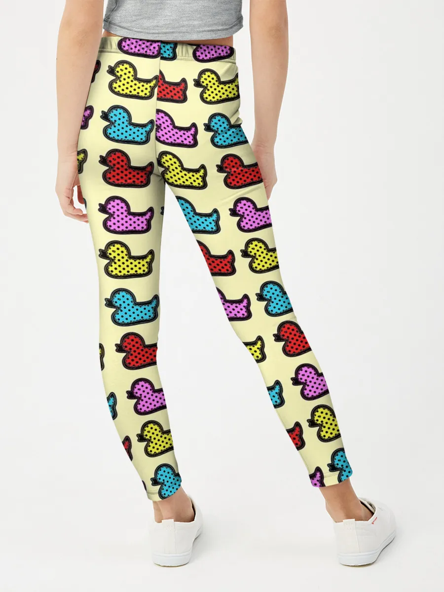 Леггинсы для девочки / Утиный фон | Утки | Ducks