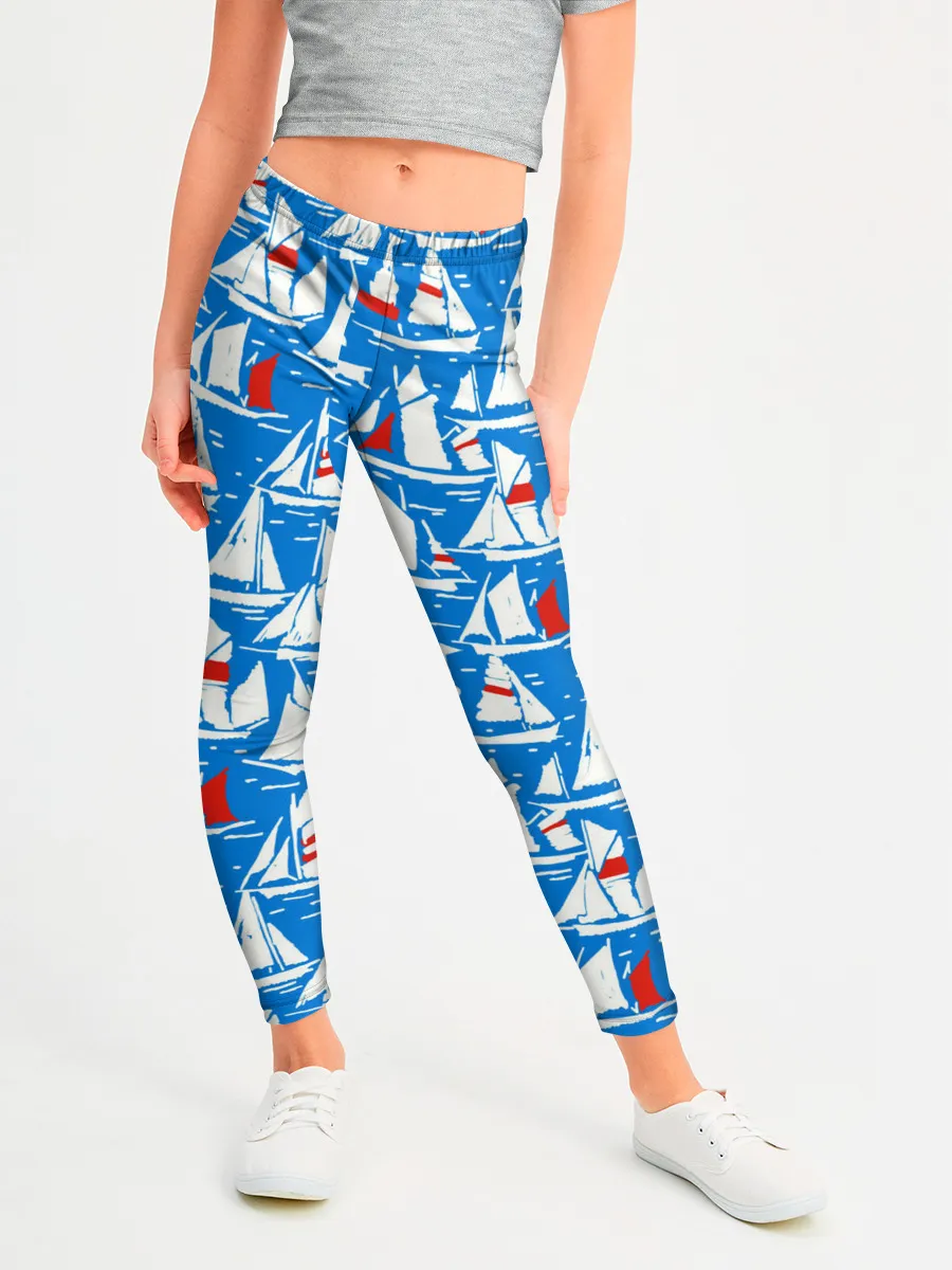 Леггинсы для девочки / Яхты