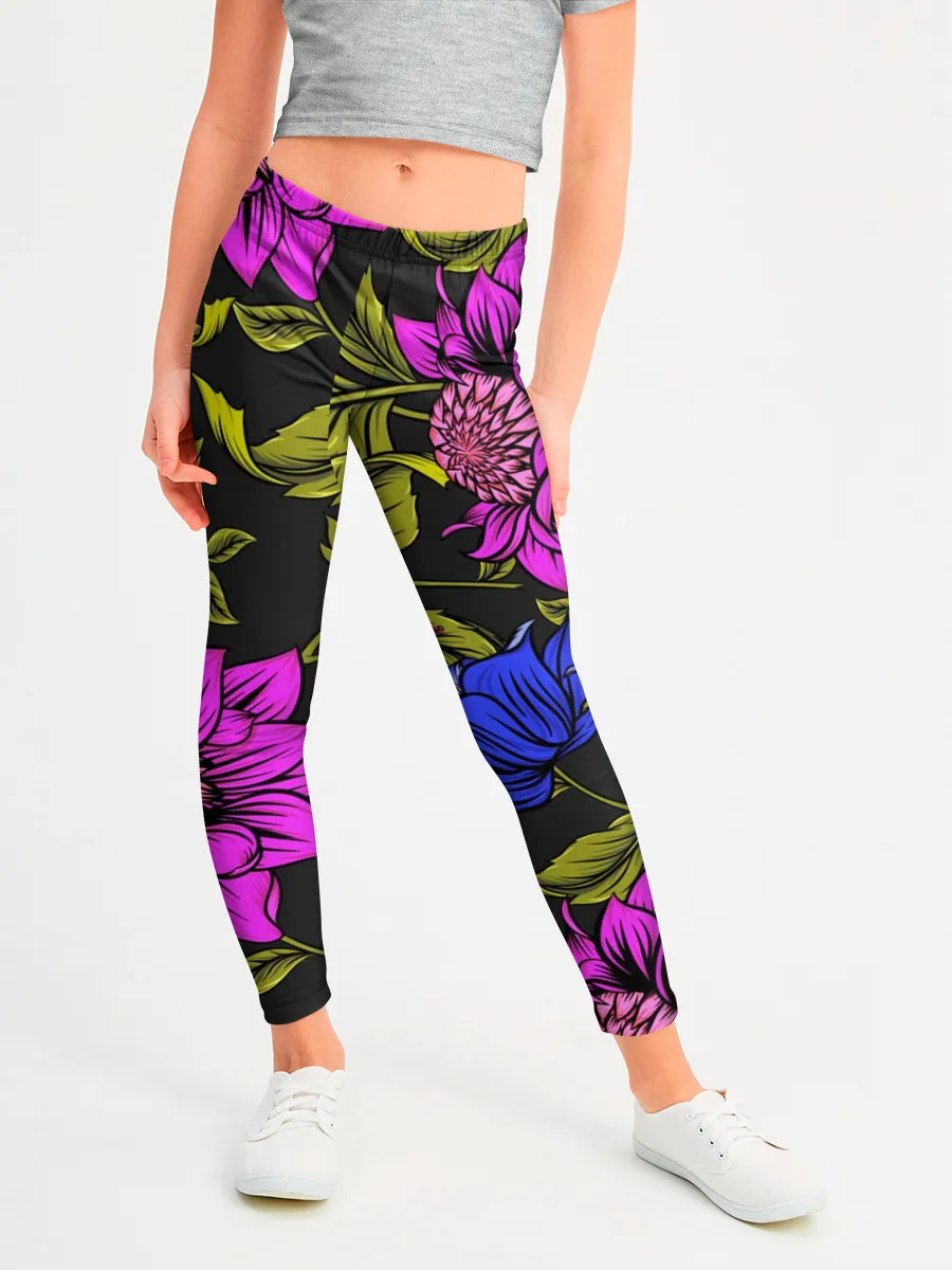 Леггинсы для девочки / Цветочный Паттерн