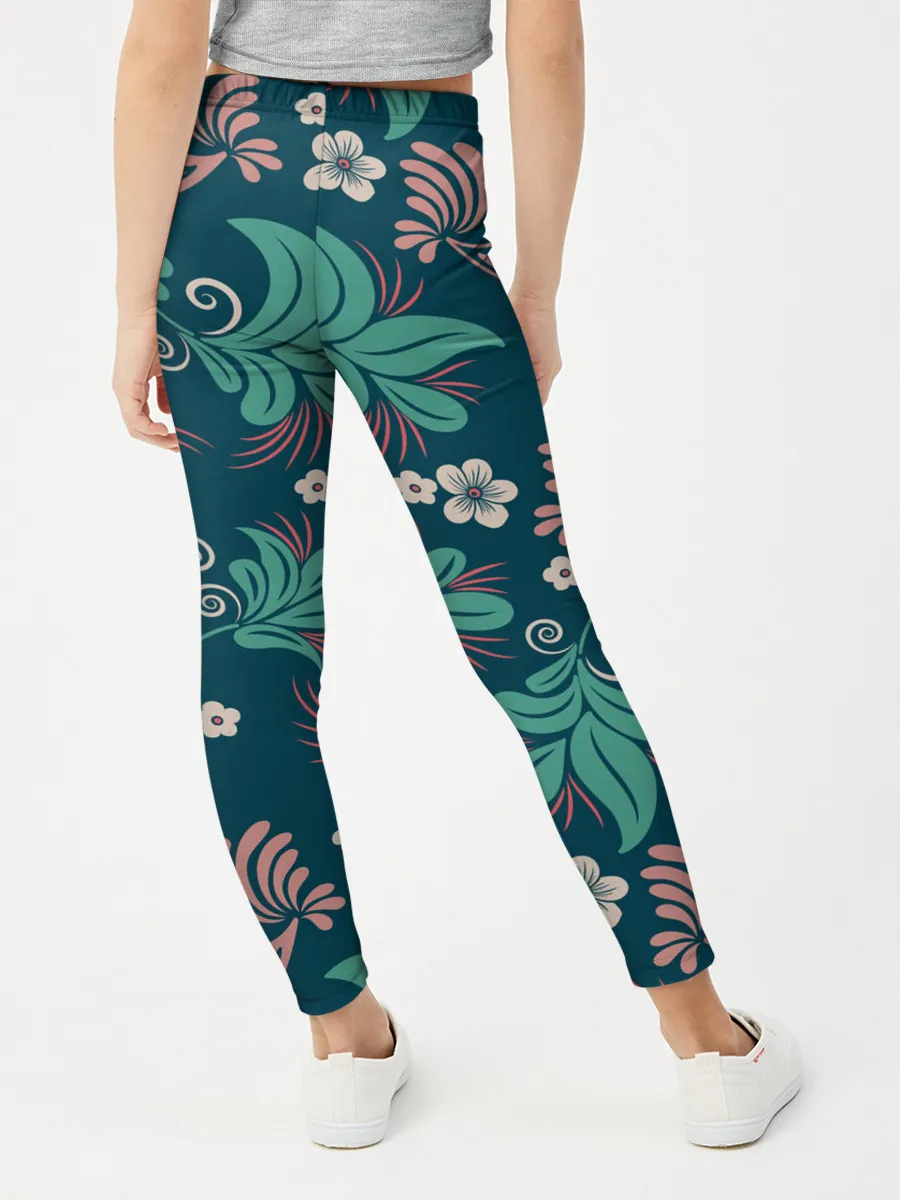 Леггинсы для девочки / Птицы в Цветах