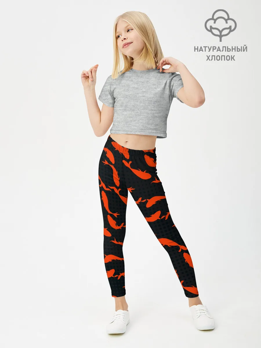 Леггинсы для девочки / Красные рыбки