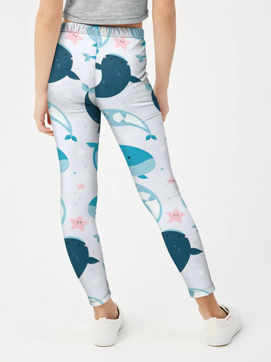 Леггинсы для девочки / Киты и тюлени