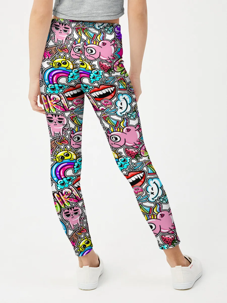 Леггинсы для девочки / сумасшедший стикербомб